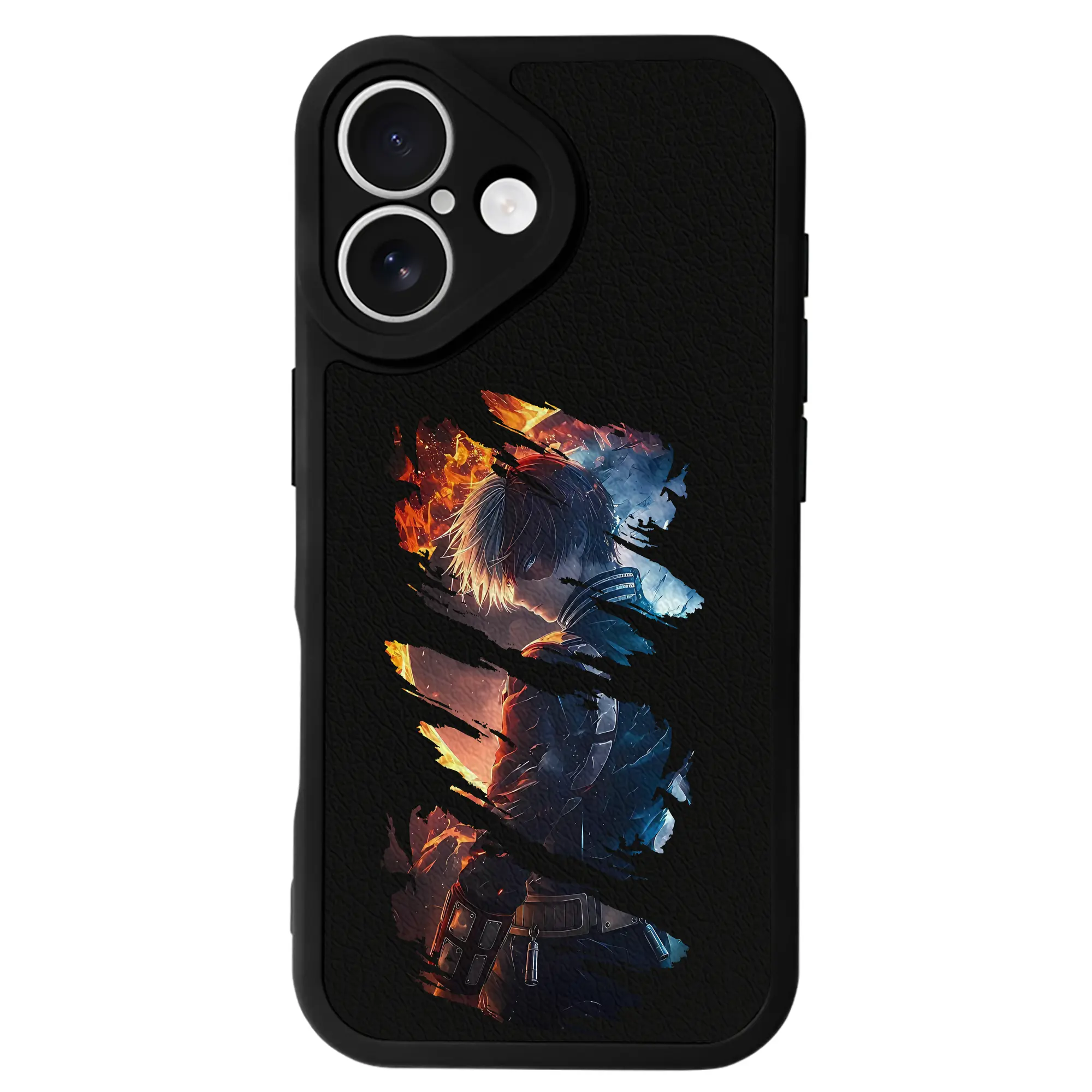 僕のヒーローアカデミア グッズ,轟焦凍 - IPhone 16シリーズ対応 ・ シリコンスマホケース ・ レザー調 ・ 高精度フィット ・ 耐衝撃 ・ ワイヤレス充電対応 ・ 精密カット